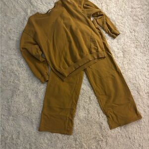 Aerie Mustard Jumpsuit Set